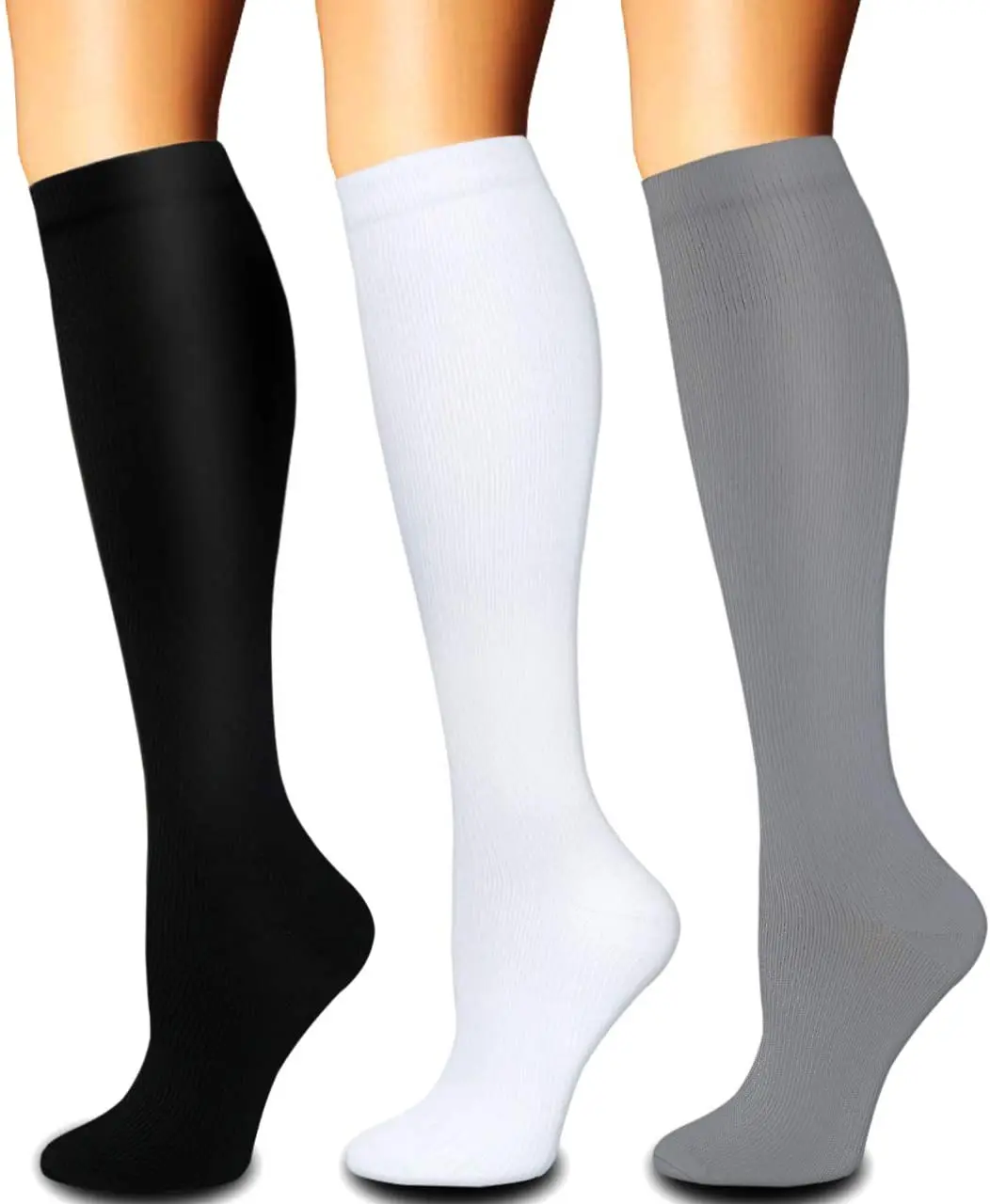 

3 Pairs Compression Socks Men Running Sport Stocking 30 MmHg Black Outdoor Football Cycling Varicose Veins Compression Socks