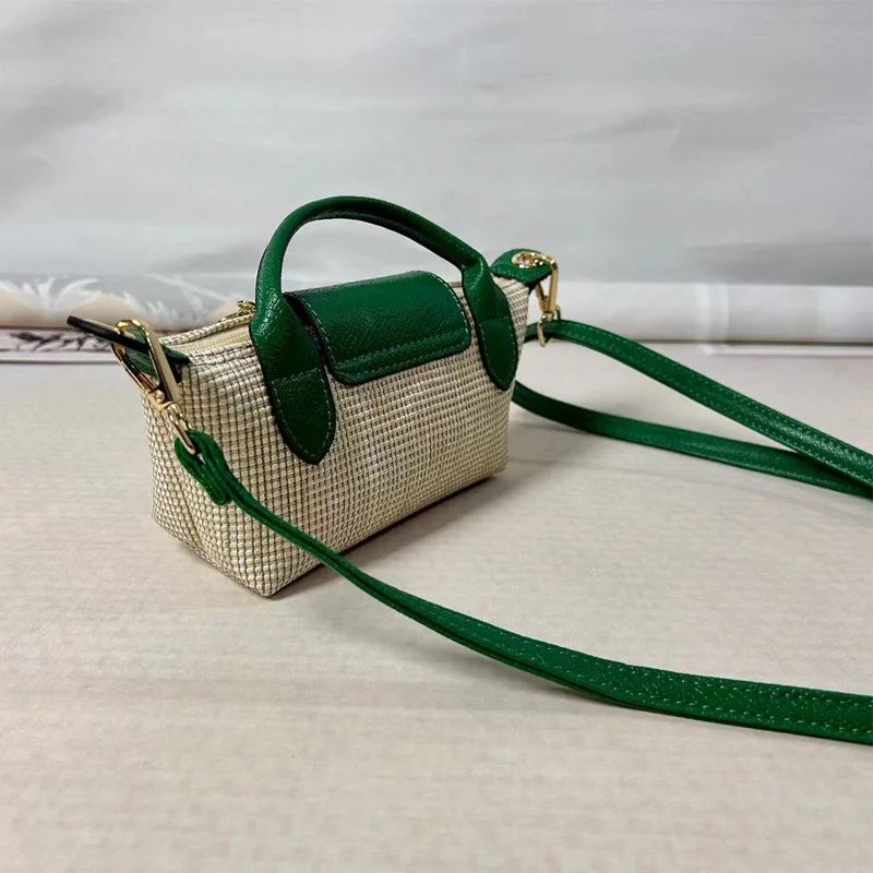 2024 new south-east Asia mini straw single-handle dumpling bag women\'s summer hand-held single shoulder messenger mobile bag