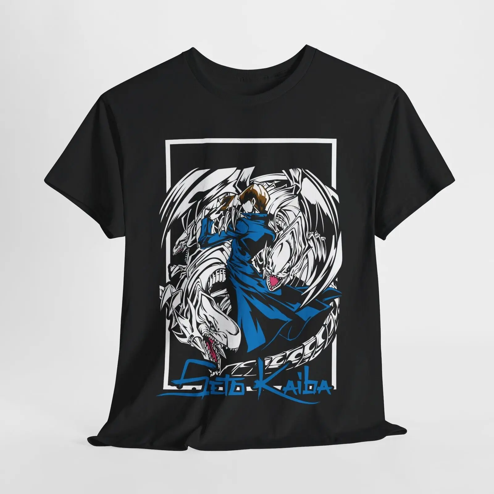 Kaiba Yu-Gi-Oh T-Shirt Blue Eyes White Dragon Seto Anime Soft Tee Shirt All Size