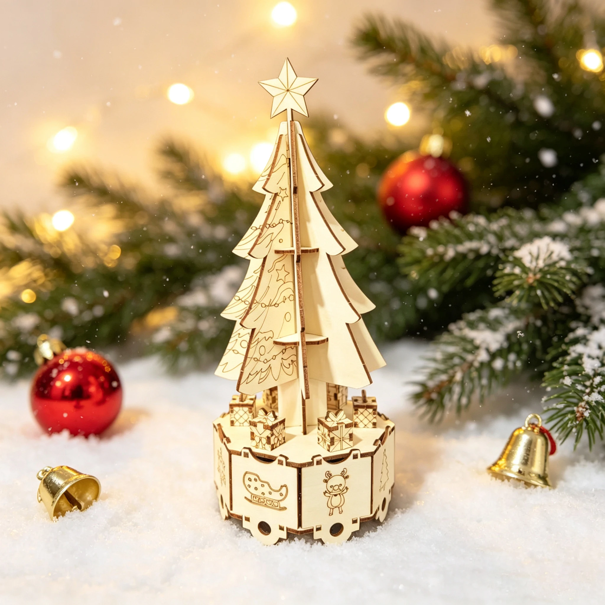 3D Christmas Tree Pop-Up Music Box Model, DIY Assembly Kit, Creative Christmas Gift, Perfect Gift Idea