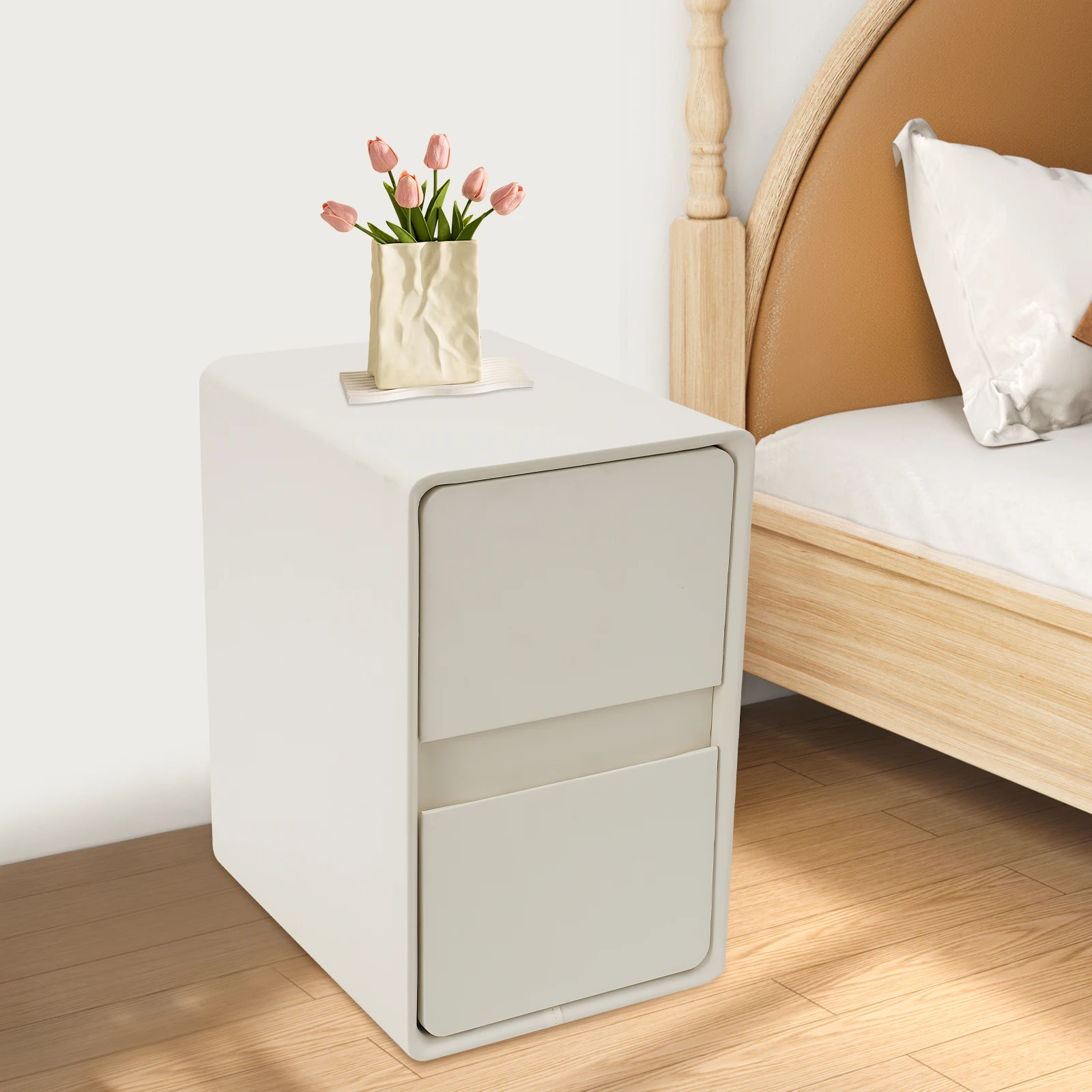 

Bedside Table Storage Cabinet for Bedroom Side Table with 2-Drawers Modern Minimalist Nightstand Furniture for Living Room