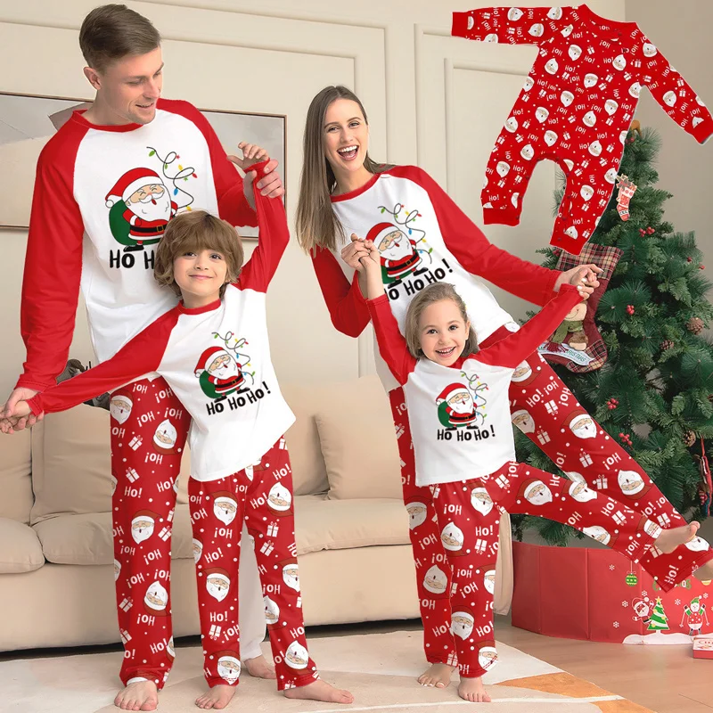 Christmas Family Matching Outfits Pajamas Clothing Sets 2024 Cartoon Print Mother Kid Baby Xmas Family Look Sleepwear Pyjamas