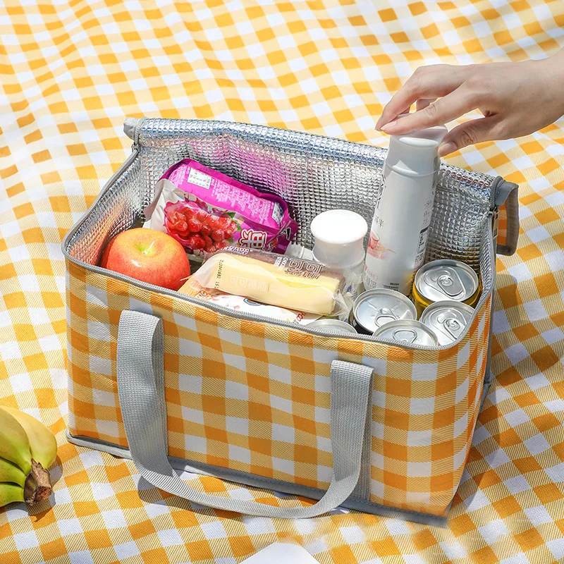 Picnic Thermal Insulated Bag for Food Beer Outdoor Thickened Aluminum Film Cooler Bags Camping Handbag Waterproof Lunch Box