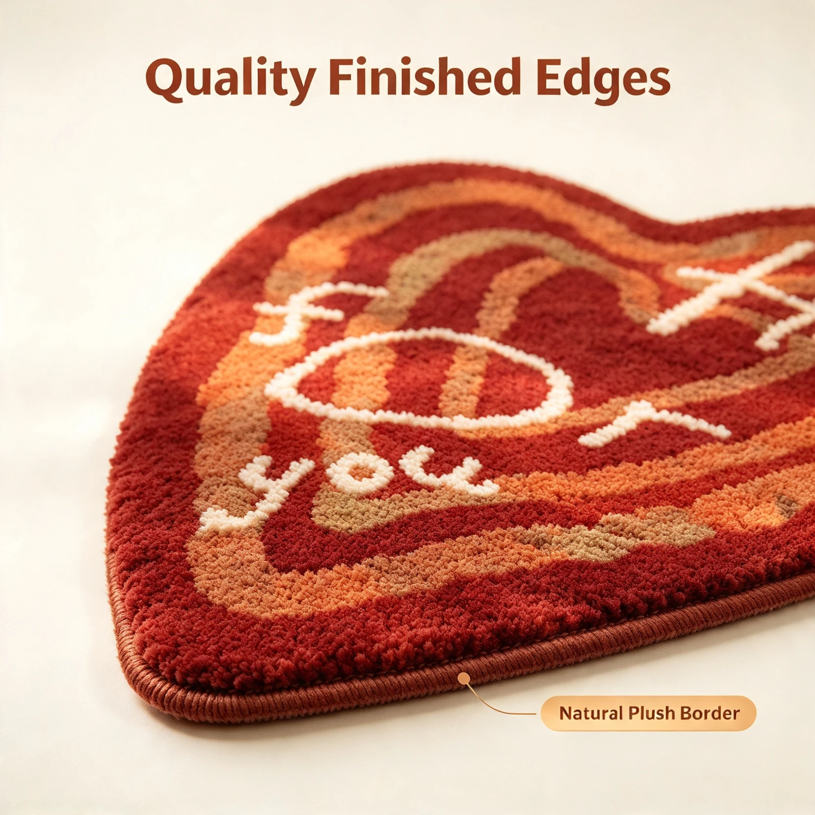 24x36 Inch Tufted Heart Rug, Non Slip Floor Mat Absorbent, Bath Door Mat Bedroom Living, Room Carpet Home Decor Area, Rugs Gift