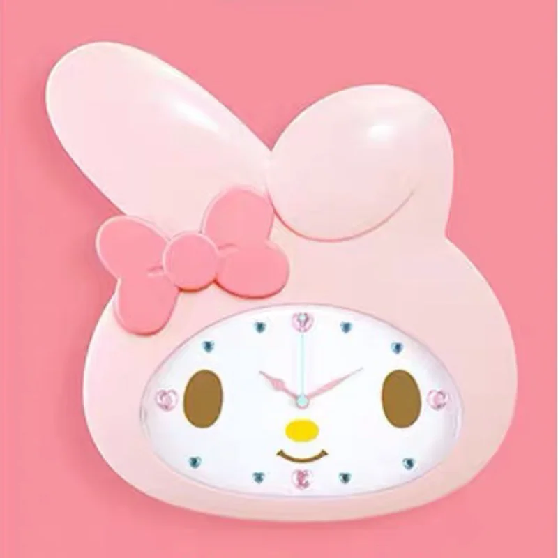 سانريو ساعة حائط مرحبا كيتي بلدي ميلودي الكرتون لطيف غرفة الأطفال دراسة غرفة المعيشة كتم ساعة الحائط الديكور جديد