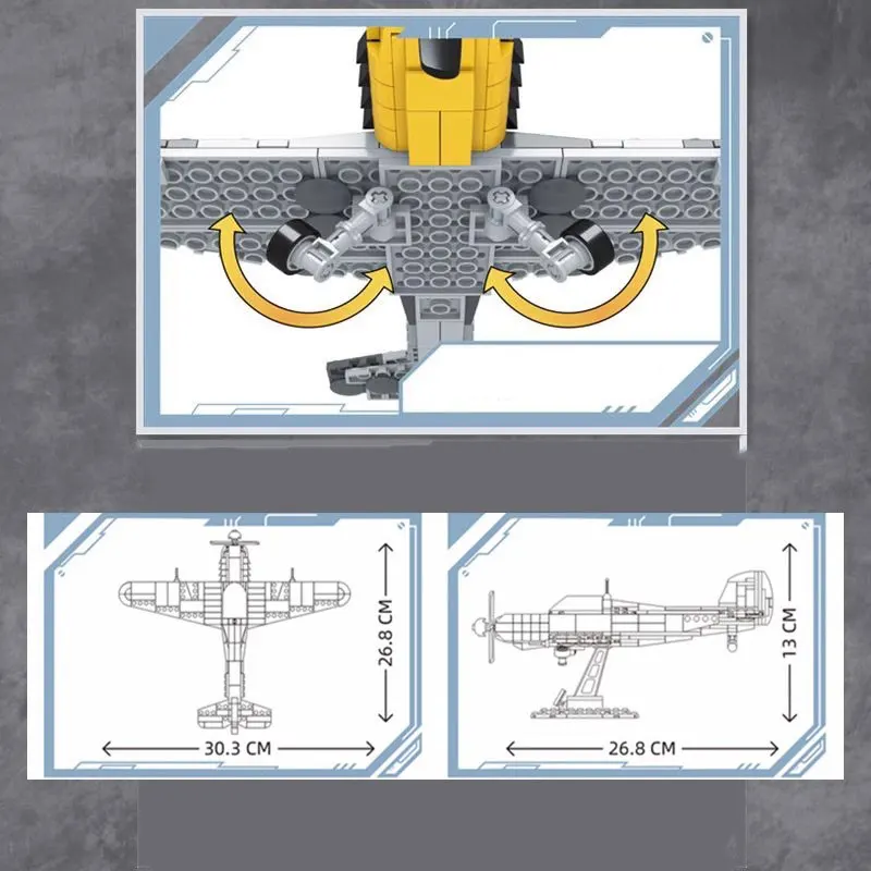 New aircraft combat World War II German BF109 Military fighter Small aircraft series bomber building block model children\'s toys