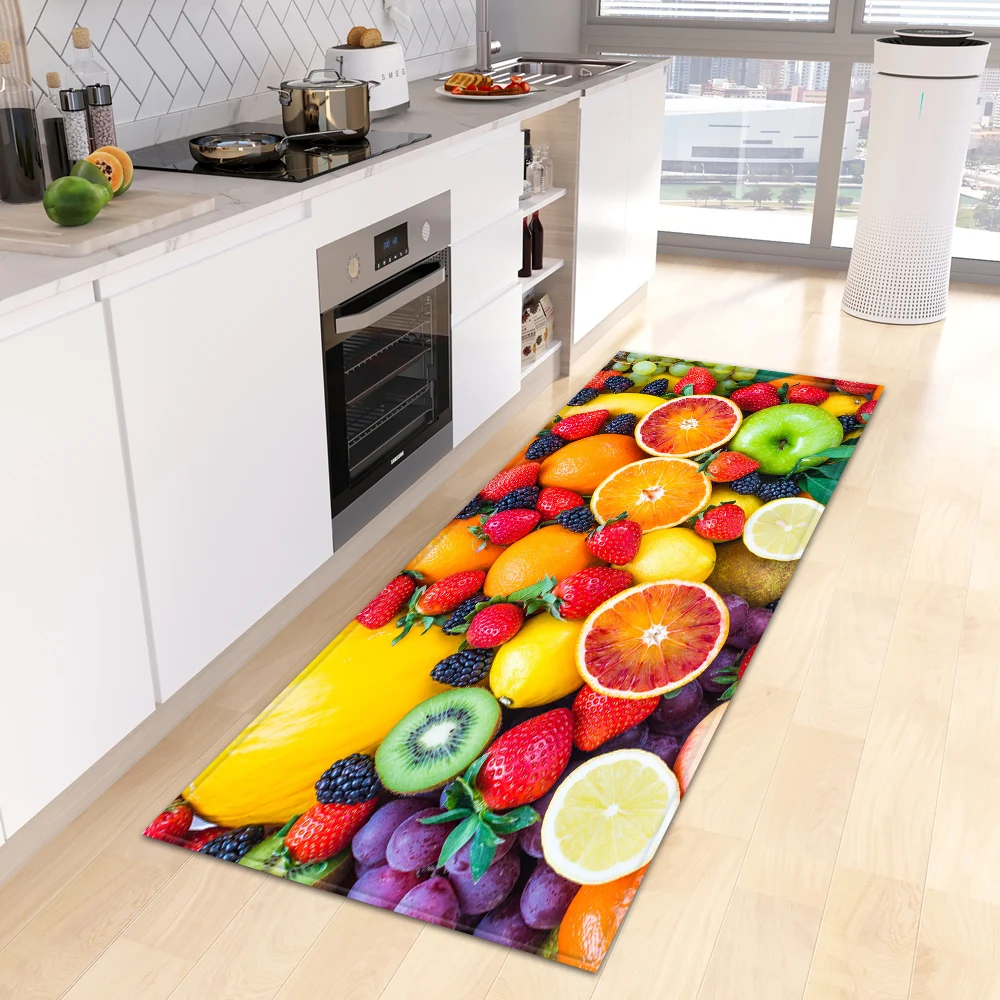 Fruit Kitchen Mat Home Entrance Doormat Bedroom Living Room Children Floor Decoration Long Carpet Hallway Bathroom Anti-Slip Rug