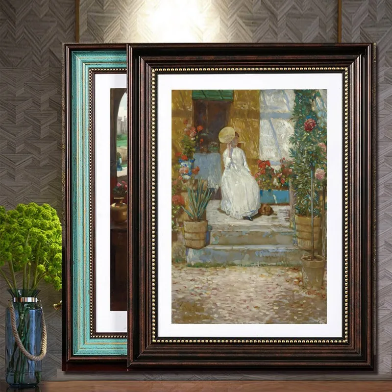 Antique Accessories Picture Frame Vintage European Art Ornaments Photo Frame With Depth Wood Porta Retrato Home Decorations