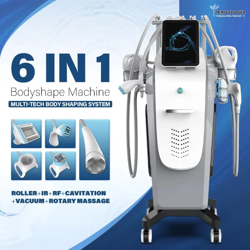 6 in 1 Body Sculpting Face Lift Beauty Machine RF Vacuum IR Roller Rotary Massage Vela Body Shape Machine