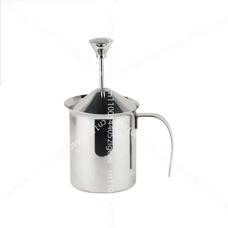 Double Filter Stainless Steel Manual Milk Beater, Foamer Coffee Foam Pot Cafe Coffee Utensils
