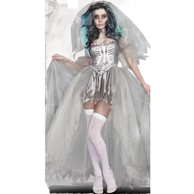 

Halloween Cosplay Costume Zombie Bride Vampire Costume Ball Witch Ghost Bride Performance Costume