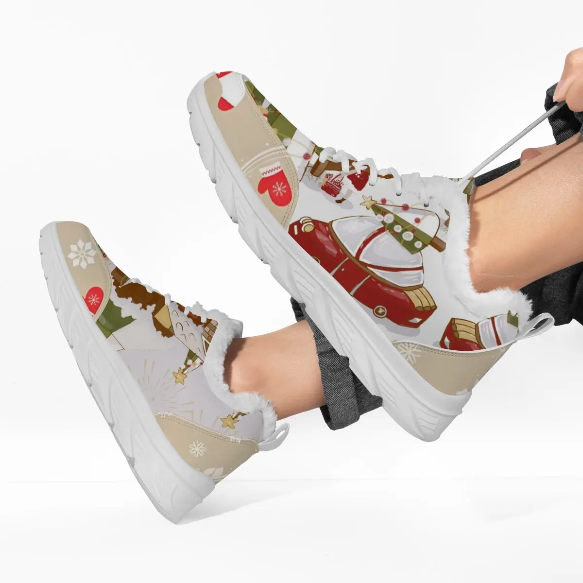 الخريف الشتاء أحذية رياضية غير رسمية شقة الوالدين والطفل منخفضة أعلى الدانتيل متابعة مثقب لينة وحيد قصيرة الصوف النسيج الدافئة احذية الجري