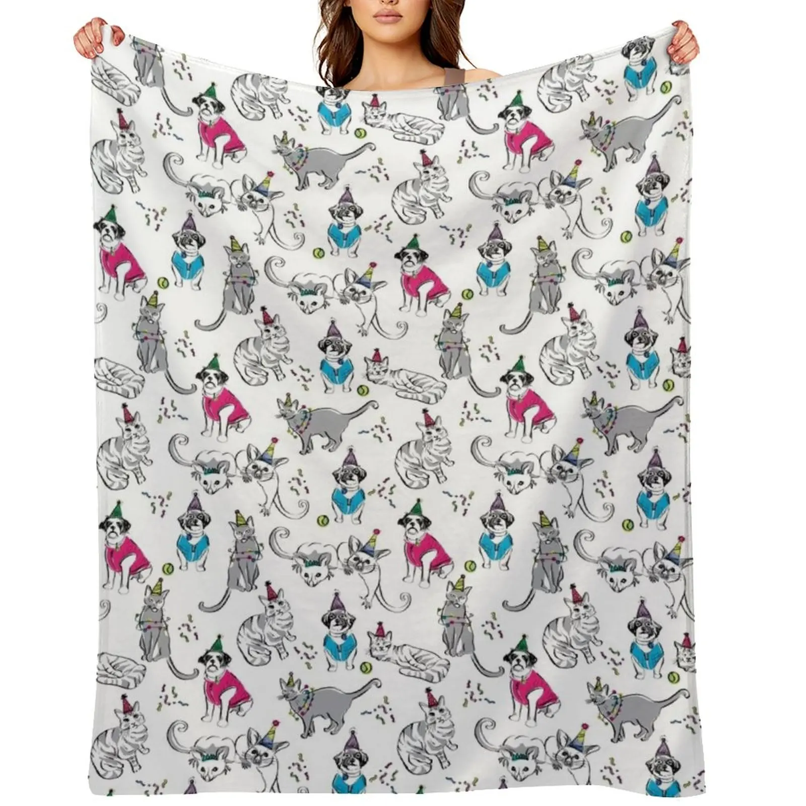 

The Party Pets Throw Blanket Nap Thermals For Travel Single warm winter Blankets