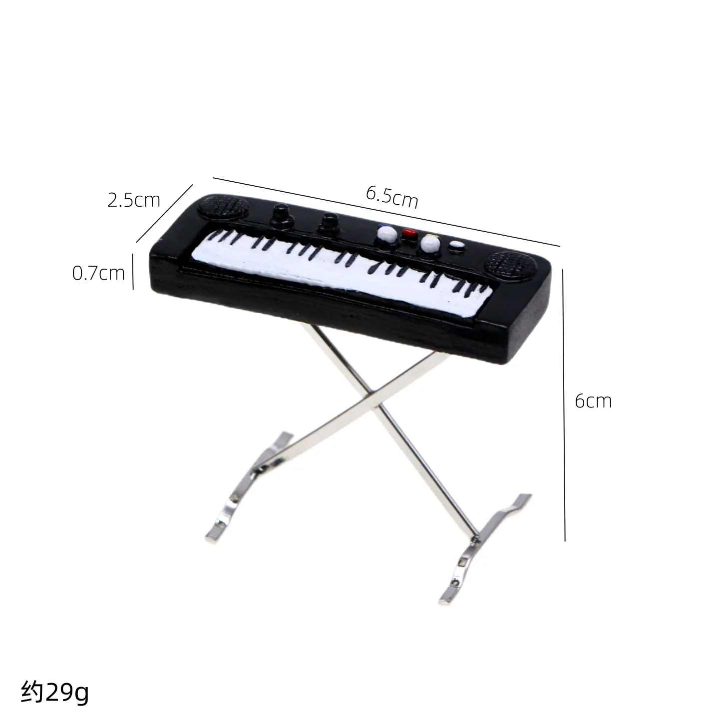 Doll house mini simulation alloy electronic piano, musical instrument model, miniature scene matching props