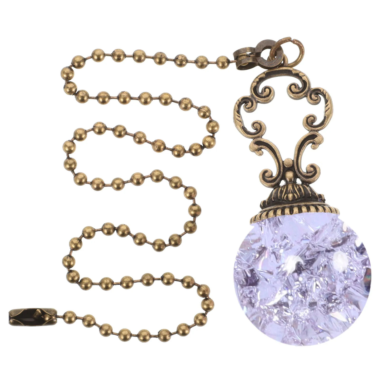 

Retro Blue Bronze Ceiling Fan Pull Chain Extender Pendant Decorative Lighting Accessory Wall Lamp Replacement Lavender Crystal