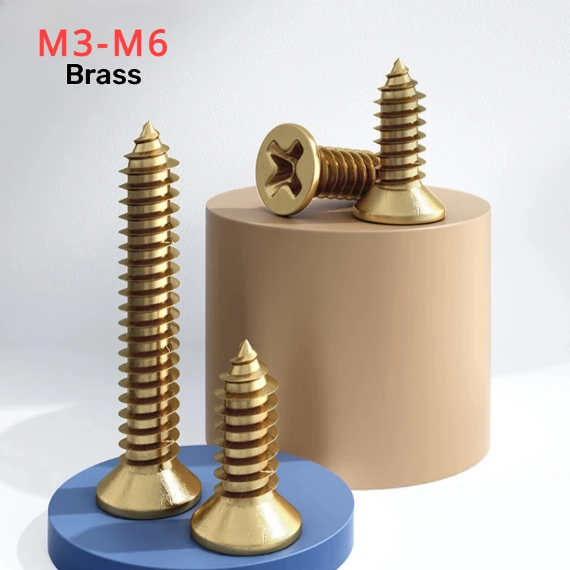 

Brass Phillips Countersunk Head Tapping Screws Full Brass Flat Head Tapping Screws M3 M3.5 M4 M5 M6
