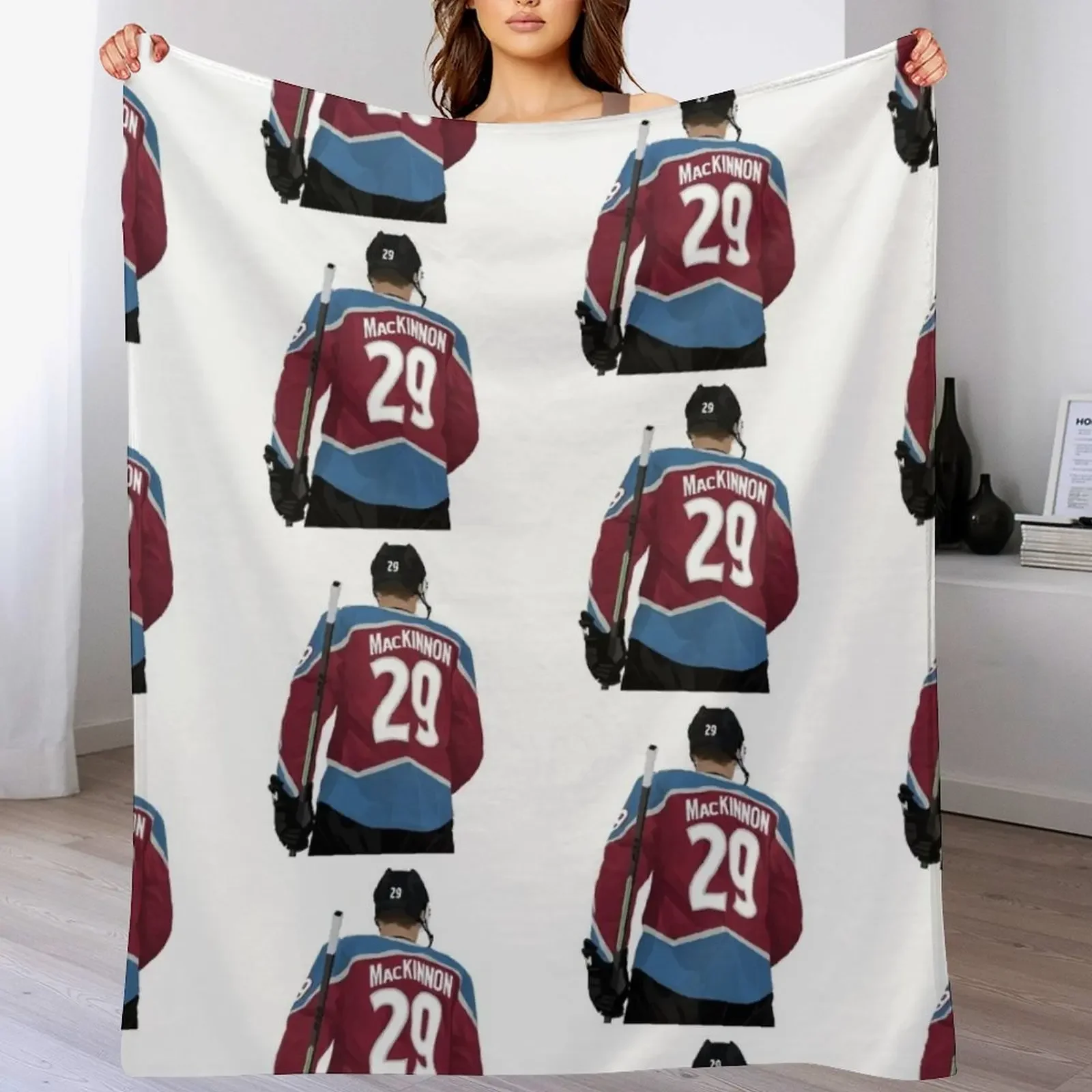 

Nathan MacKinnon 29 Throw Blanket Stain Resistant Cozy Warm Blanket