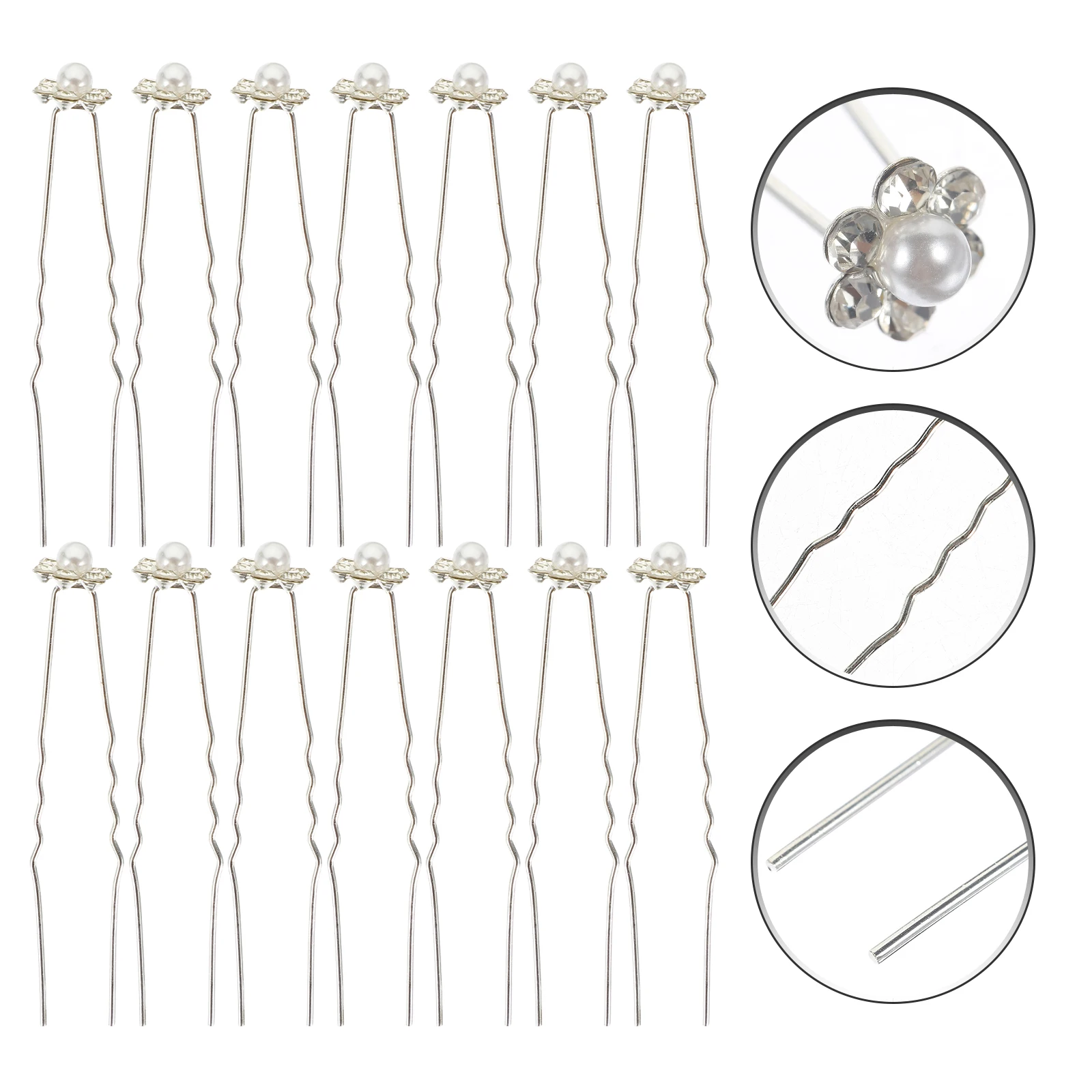 

20pcs Rhinestone Hairpin Alloy Sticks Elegant Hair Bun Clips Long Hair Updo Accessories Chignon Forks Dangle Pins Classic