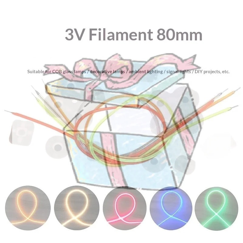 【CCA】5Pcs 3V LED Same End Filament Flexible Slim Spiral Bulb Retro Bulb Lamp Parts Diode Lighting Strip Decoration