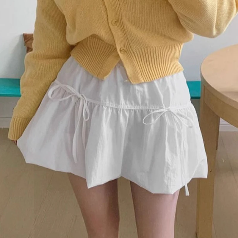 

Шикарная летняя милая антивозрастная универсальная пышная юбка с 3D узлом и высокой талией, женская мода