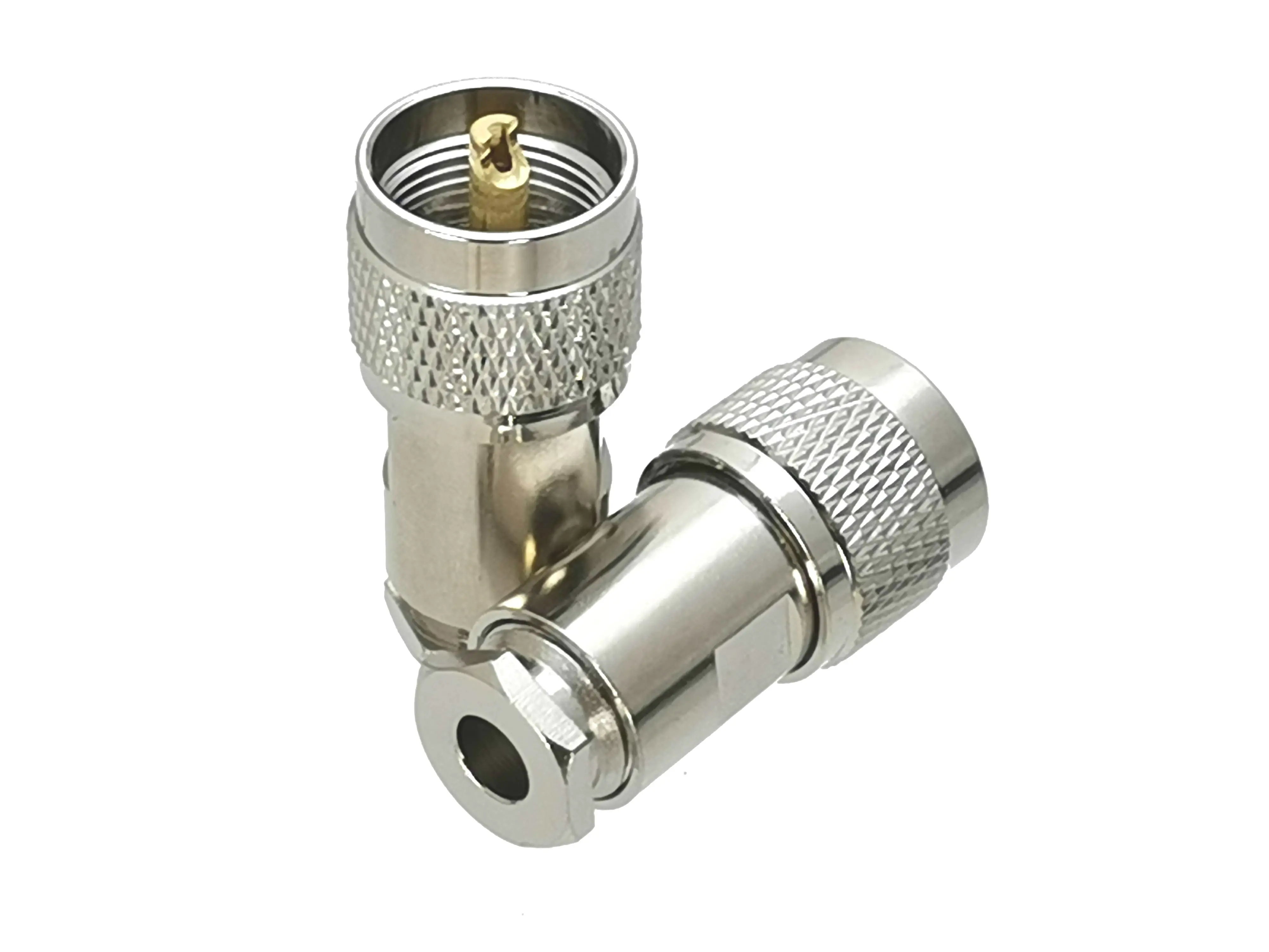 1Pcs Connector UHF PL259 Male plug Clamp RG58 RG142 / RG8X / RG5 RG6 / RG8 Straight & Right Angle RF Adapter Coaxial Wire