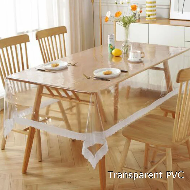 

Popular Lace Soft glass PVC oilcloth Table cloth cover waterproof tablecloth Christmas wedding Table decoration and accessories