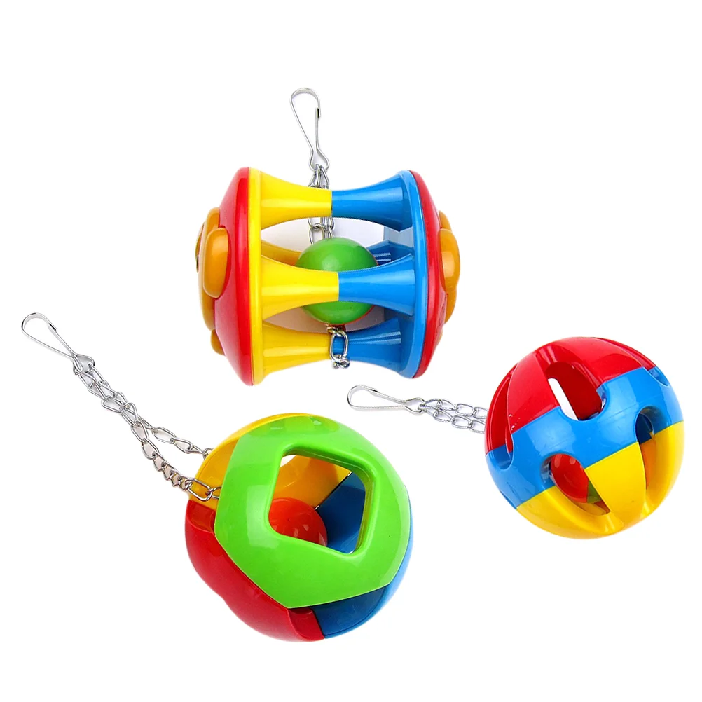 3pcs Funny Ball Playing Toy Hollow-out Ball Feet Training Toy Educational Bird Toy Feet Grasp Ball Toy