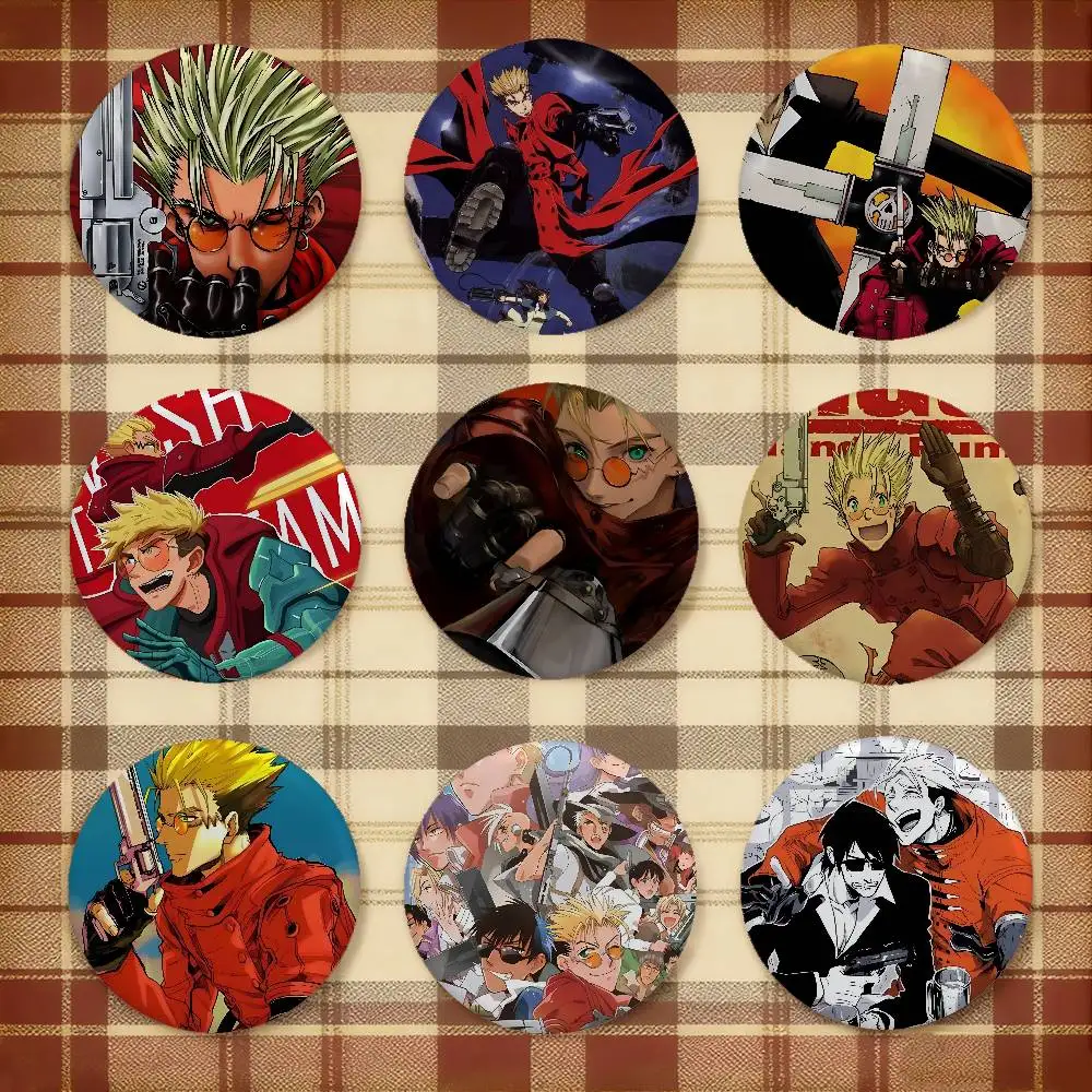 Broches de Anime T-TRIGUN STAMPEDE, Elegantes Adornos, Pin Decorativo Redondo, Accesorios para Bolsos, Regalos de Joyería