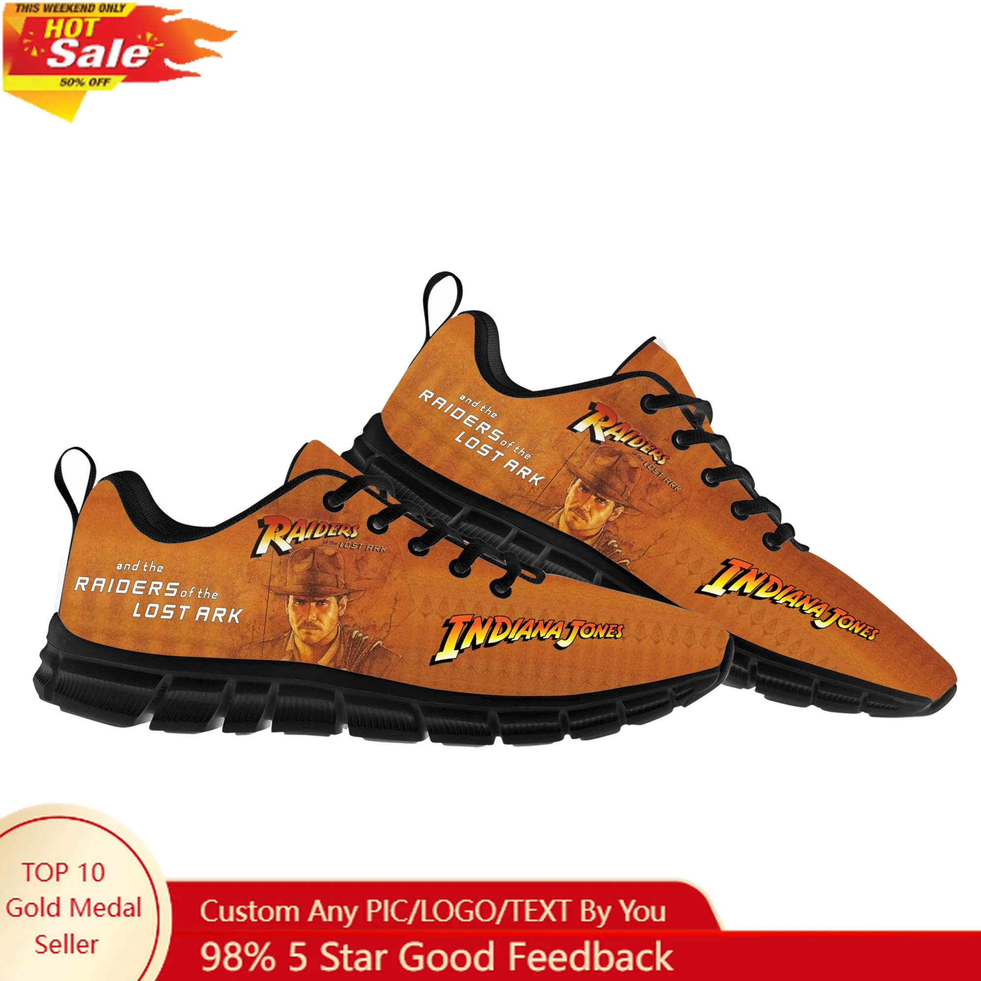 

Indiana Jones Raiders of The Lost Ark Flats Sports Shoes Mens Womens Sneakers Fashion Casual Hiking Sneaker Custom Built Shoes