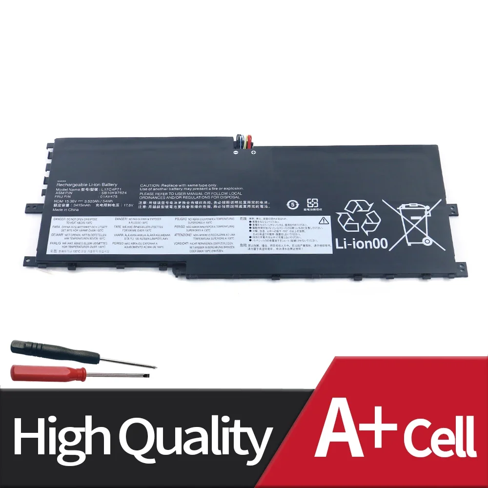 New L17C4P71 L17M4P71 Laptop Battery For Lenovo ThinkPad X1 Yoga 3rd Gen 2018 Series L17M4P73 01AV474 01AV475 01AV499 SB10K97623