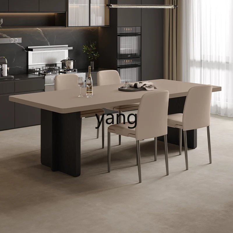 

TGF high-end household Italian minimalist rock slab dining table living room small apartment luxury stone dining table
