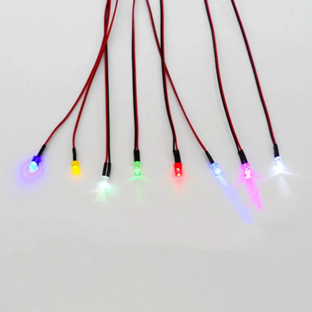 

RC Model Modification LED Light 3/5/8/10MM Bead Ball 3V-7.4V Model Car Light Modification Toy DIY PINK YELLOW BIUE WHITE GREEN