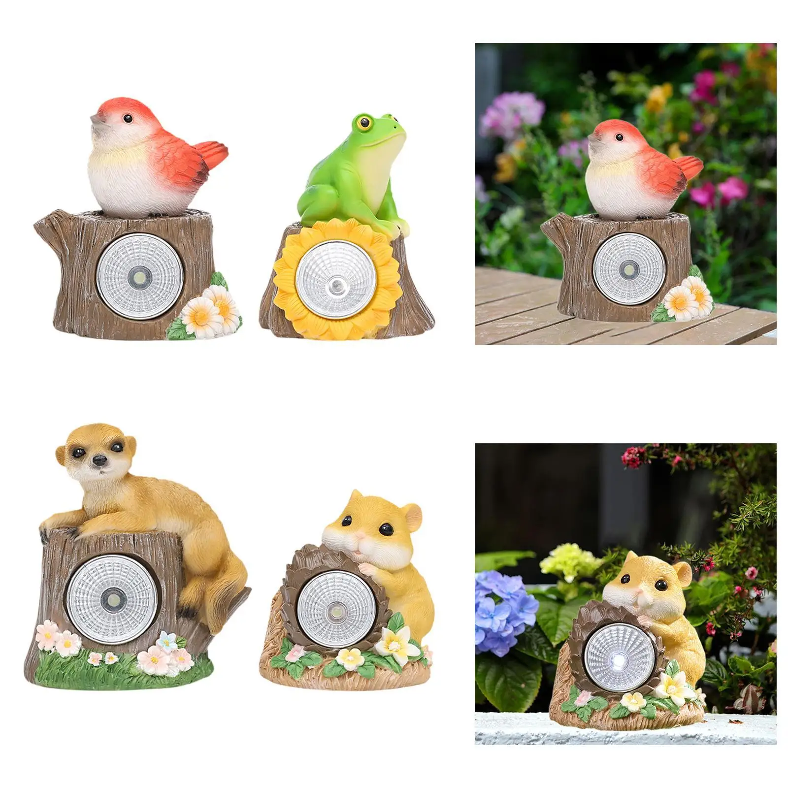 

Animal Outdoor Statue with Solar Outdoor Light,Gift Crafts Stylish Decorative,Resin Sculpture Figurine for Outside Lawn Garden