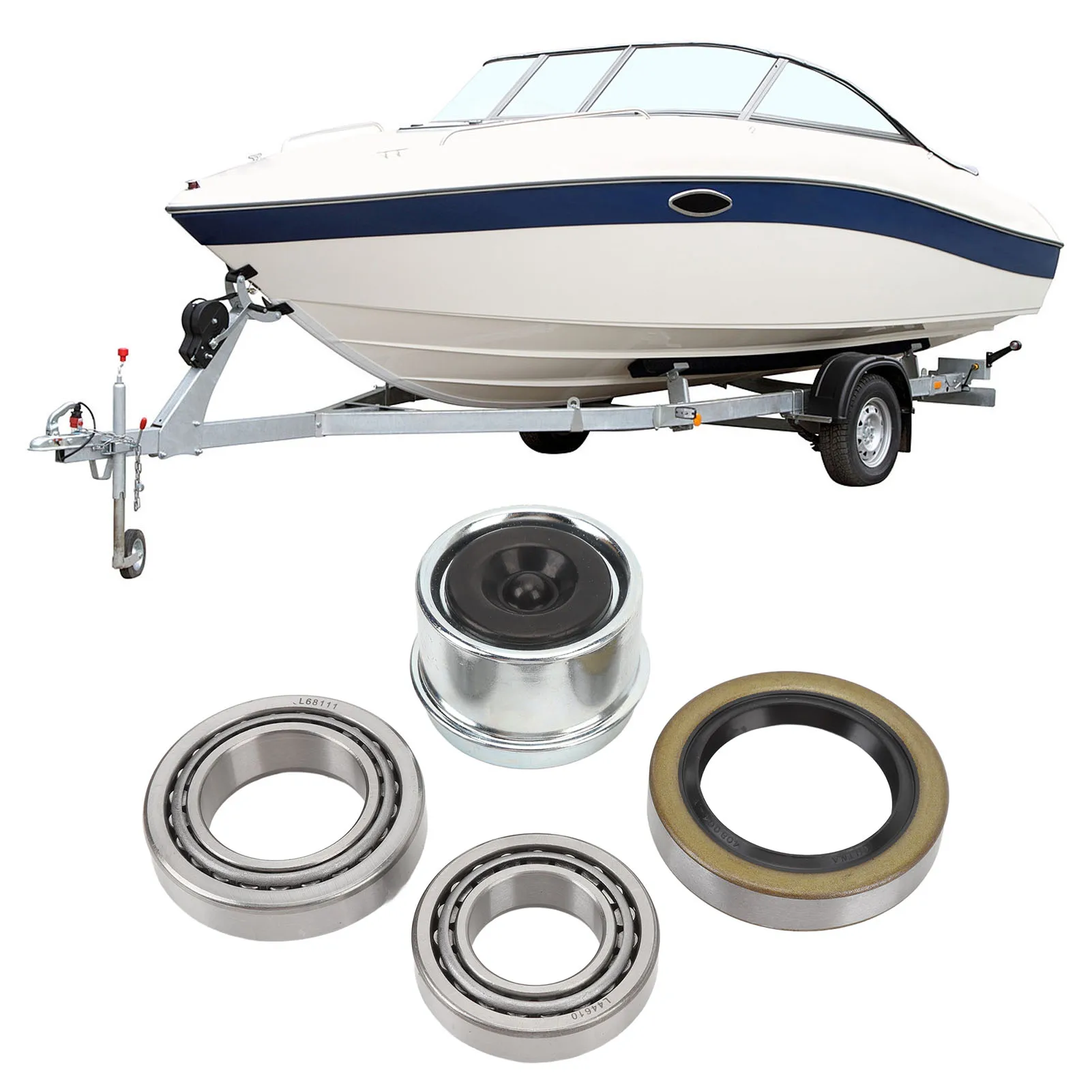 

Trailer Axle Bearing Kit Abrasion Resistance 171255TB Boat Trailer Wheel Hub Kit for 1-1/16in To 1-3/8in Trailer Axles