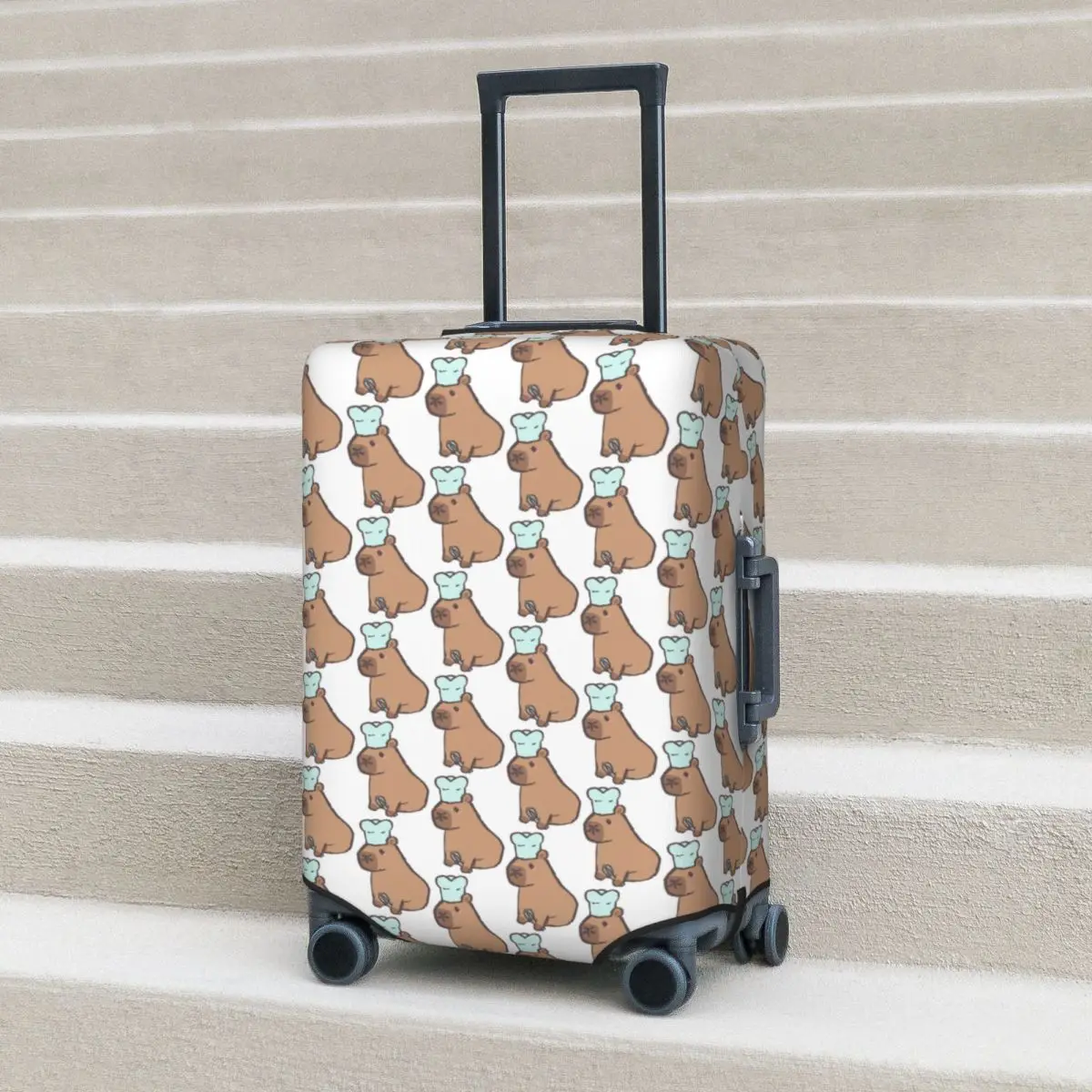 

Chef Capybara Suitcase Cover Protection Elastic Travel Luggage Protector Covers for 18-32 Inch