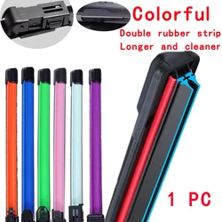 Colorful Car Windshield Wiper Blades Soft Double Layer Rubber Frameless Bracketless 16