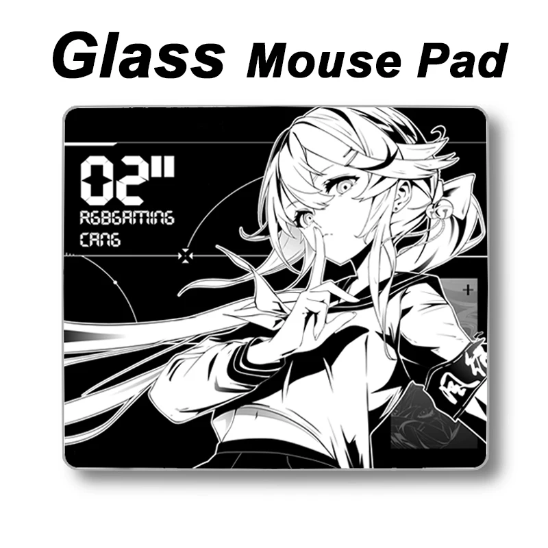 

Модный крутой коврик для мыши из высокоэстетического фотоэлектрического стекла в стиле аниме для девочек, милый коврик для мыши из закаленной твердой поверхности для FPS, игрового и офисного домашнего использования