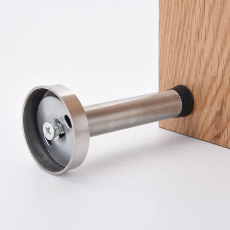 Rubber Wall Mounted Door Stopper Stainless Steel Door Stops Holder Catch Floor Fitting With Screws Bedroom Home Hardware