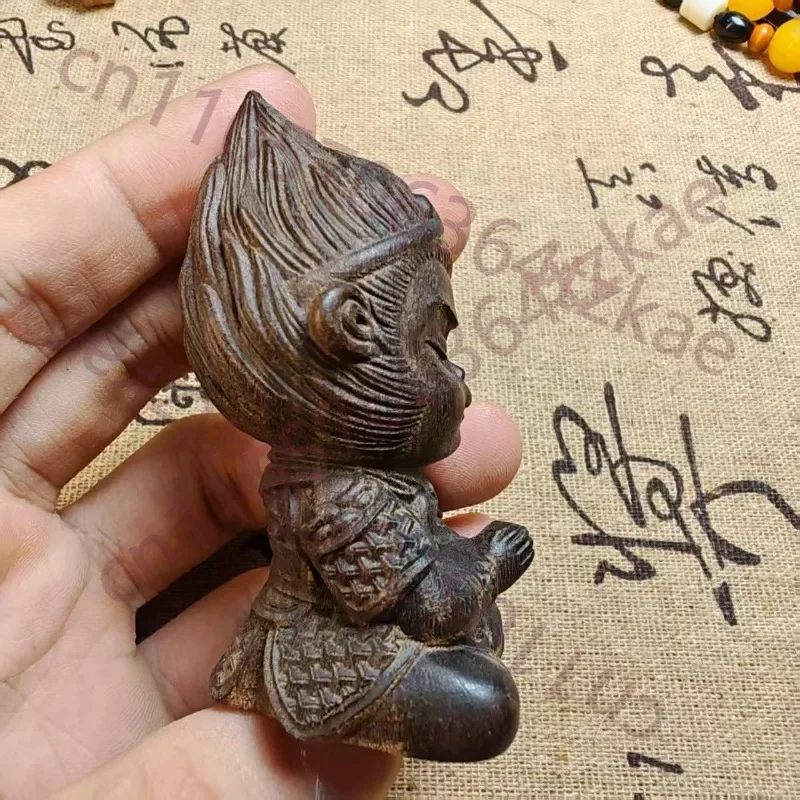 Hand-Carved Agarwood Monkey King Statue - 3