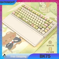 Batknight Bk75 Plus Gamer Mechanical Keyboard 3 Mode 2.4G Bluetooth Wireless Keyboard Support Pc Plate Gaming Custom Keyboard