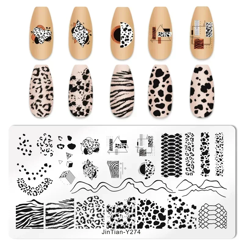 Tiger Zebra Leopard Print Nagel Stamping Platten Tier Bild Druck Schablone Nagel Stempel Vorlagen Nail art Werkzeug Nägel Dekoration