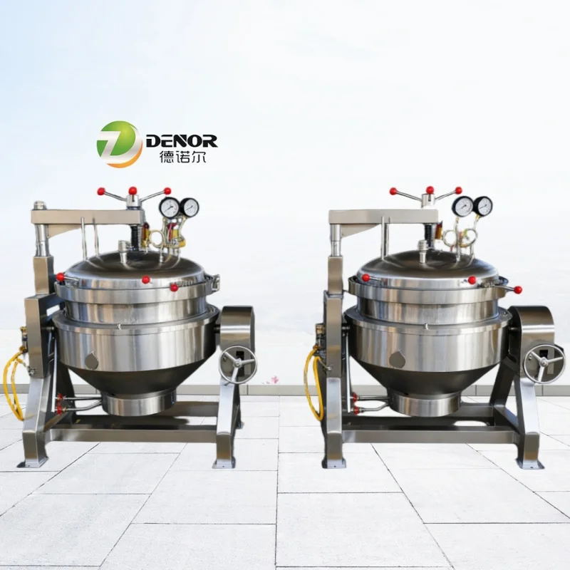 Large Industrial Commercial Automatic Pressure Cooker 500 Liters Stainless Steel Steam Cooking Cooking Equipment Bakery