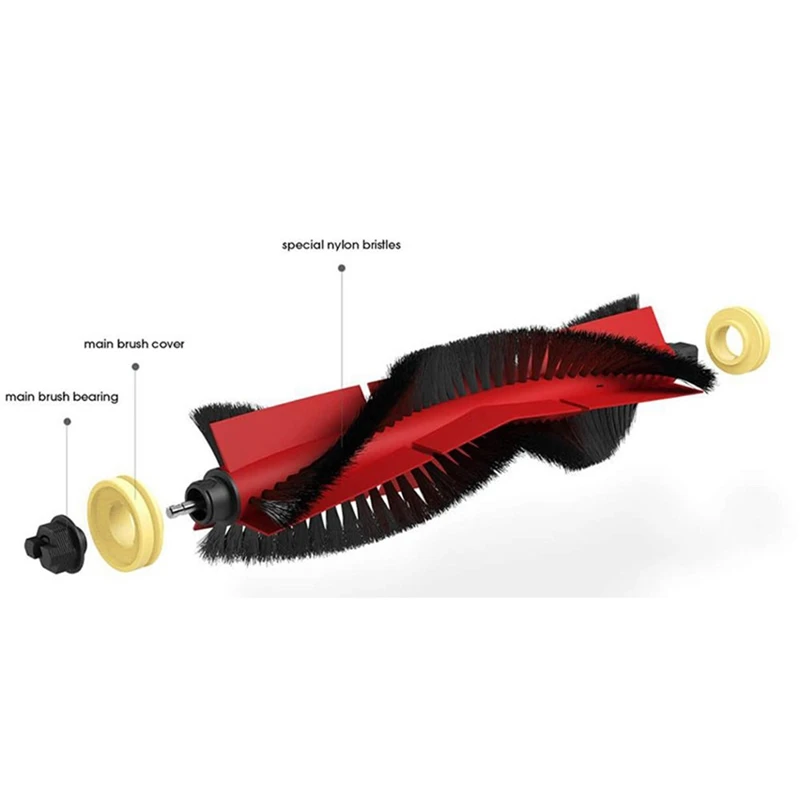 Xiaomi Roborock Sweeper Acessórios, Escova principal, Substituível, T6, T65, T4, 4pcs