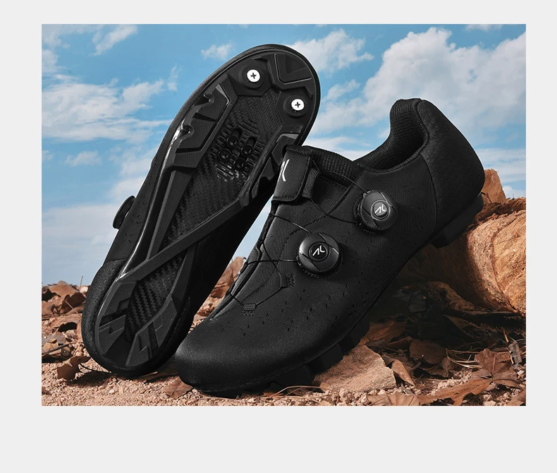 Neue MTB-Radschuhe für Herren, Weiße Leder-Selbstverriegelungsschuhe für Damen, Mountainbike-Trainingsschuhe in Übergrößen 37-48 # – Detail 9