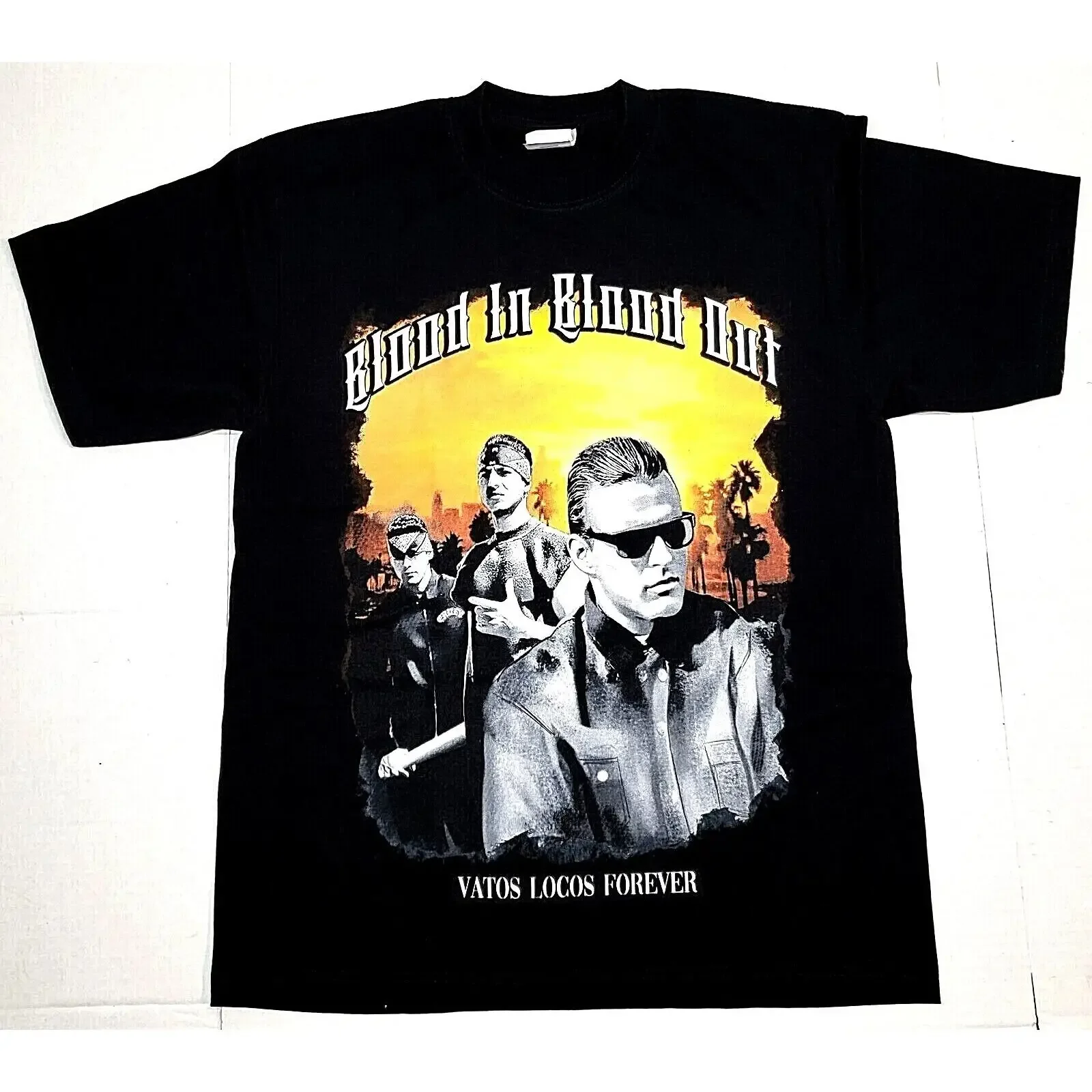 BLOOD IN OUT T Shirt Bound By Honor Chicano Street Gang Movie Men vintage Washed Breathable designer clothes Versatile
