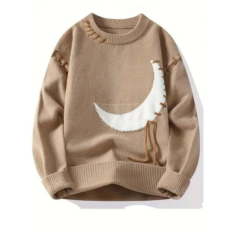 

Men's Wide Knitted Sweater Casual Faion Thi Coolmax Fiber Ne Nine Sve-Length Ci Walk Inner Wear Winter Season