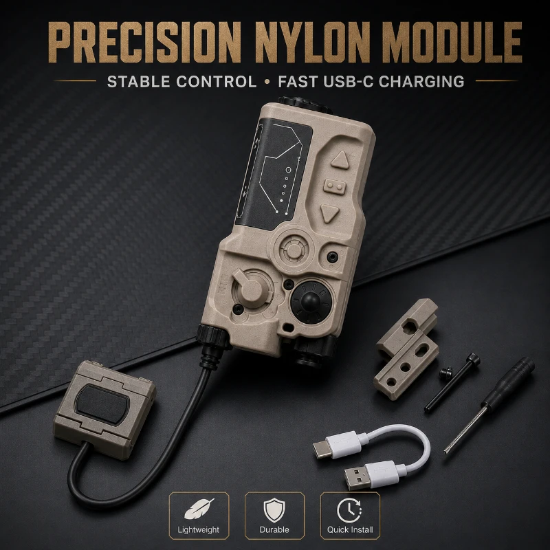 Nylon Enclosure Box Adjustable Positioning Device Set Contains Remote Wired Pad Mount Fittings Tool And USB‑C Charging Cable