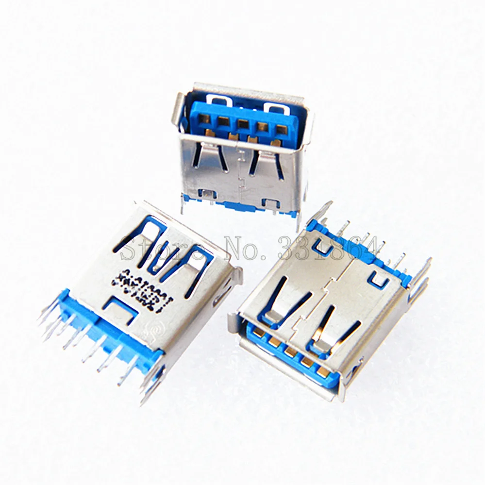 New 3.0 USB Jack Port Female Socket 180 Degree DIP Connectors