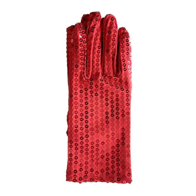 652F Sequined Gloves Club Stage Performances Gloves Adult Costume Gloves