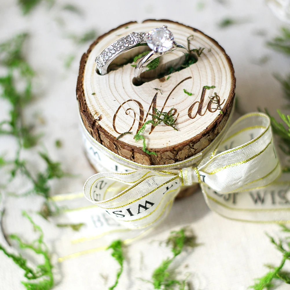 

Wooden Ring Wooden Ring Container Rustic Wedding Rings Bearer Holder Vintage Compact Lightweight Storage Display Jewelry Boxes